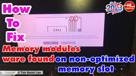 memory modules were found on non-optimized memory slot